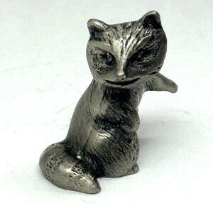 Appco Vintage Pewter Raccoon Figurine Miniature 1.25" High Collectible Decor